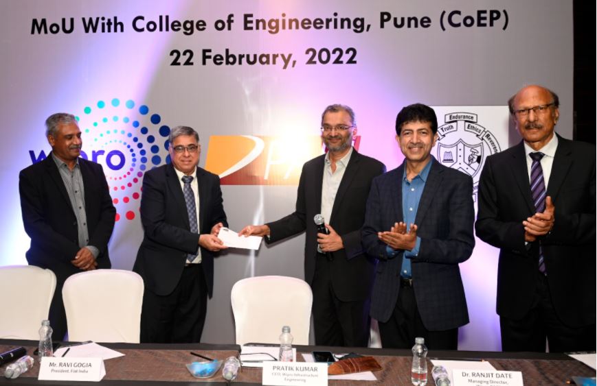 Wipro PARI signs an MoU with the College of Engineering, Pune, to establish a Centre for Advanced Manufacturing & Automation Technologies