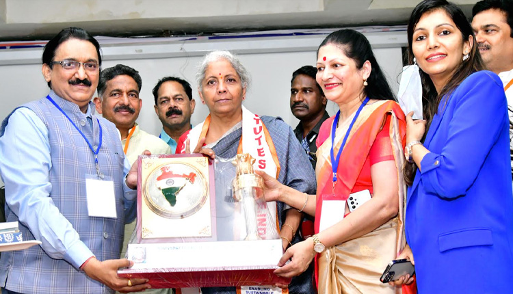 Union Minister of Finance Nirmala Sitharaman honored with 'Surya Bhushan National Award-2022' by Suryadatta Group of Institutes