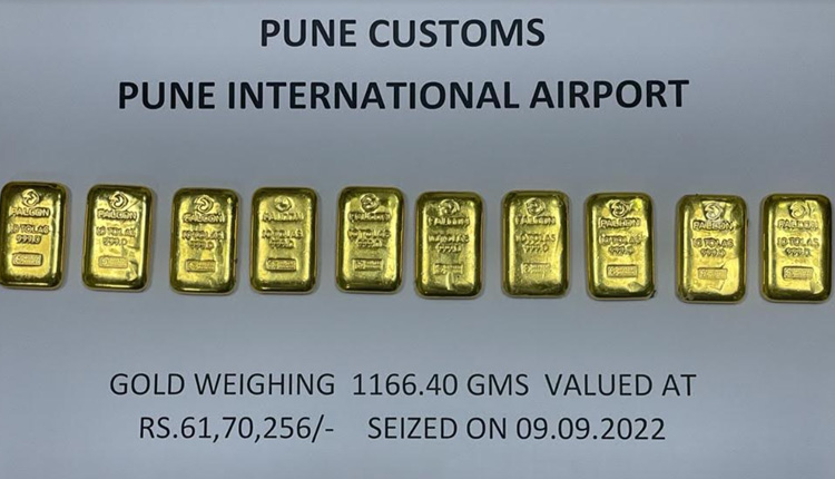Pune Crime | Over 1 kg gold biscuits smuggled from Dubai seized at Lohegaon airport
