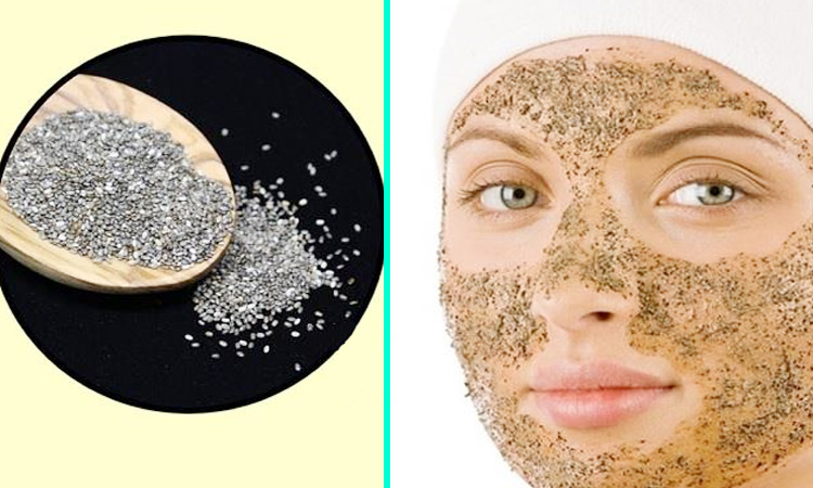 chia seeds scrub and mask for glowing skin
