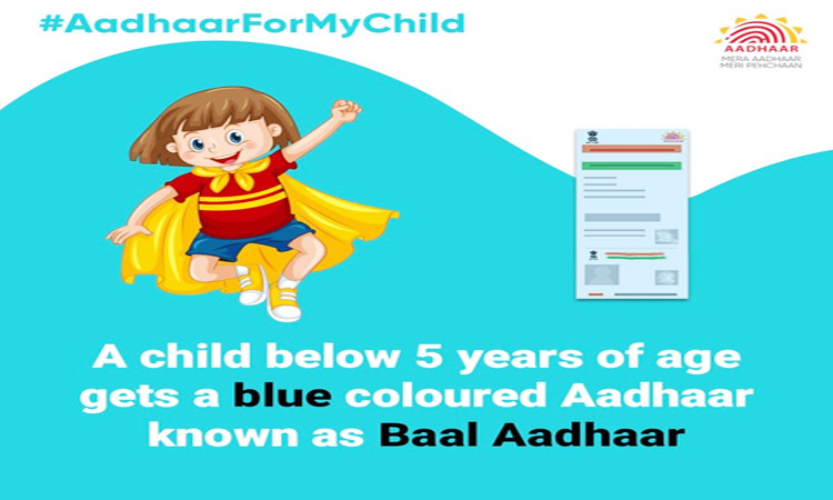 how to make childrens aadhar card know in hindi child below 5 years gets a blue coloured baal aadhaar