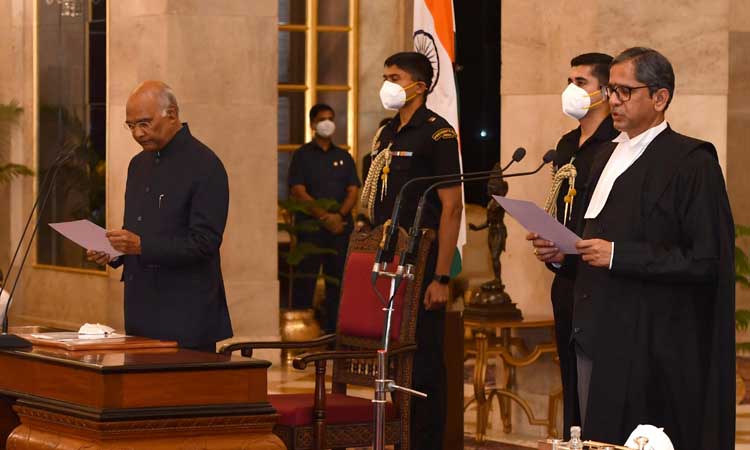 justice n v ramana takes oath as the new chief justice of india