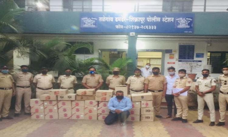 Sale of liquor in Karandi even during closure; Shikrapur police seize 2889 bottles of liquor
