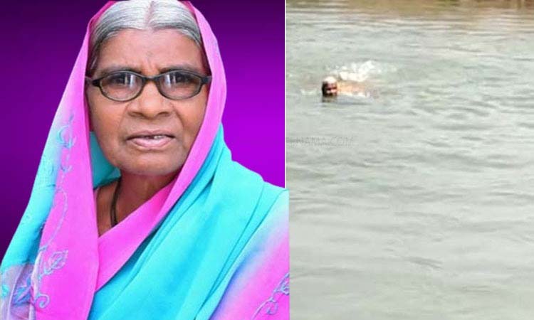 baramati : 72 year old woman swimming record in nira left canal pune district