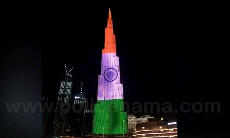 video uae burj khalifa lights up with tricolour to show support to india gave stay strong india msg corona crisis