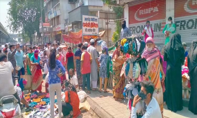 Pune: Crowds flock to Hadapsar for shopping despite curfew after weekend; The incidence of corona may increase