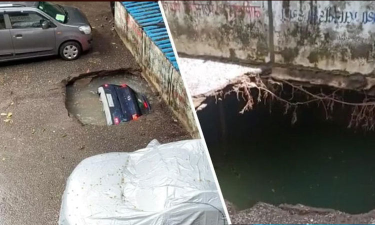 ghatkopar car video mumbai rains rescue done shocking visuals