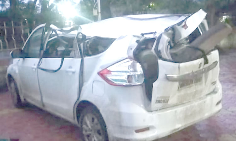 Nashik Accident News | 3 teachers killed when a tree fell on a vehicle at wani nashik road