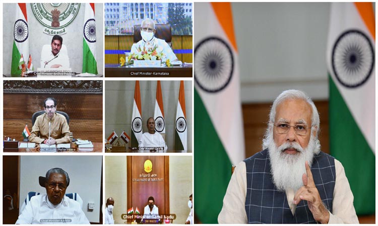 PM Narendra Modi | pm holds meeting with chief ministers of 6 states expresses