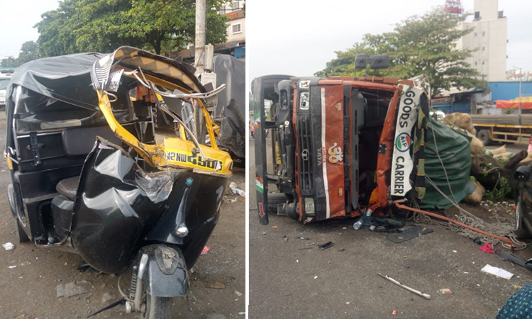 Another big accident on Navale bridge in Pune 8 vehicles damaged in accident due to loss of control of truck driver
