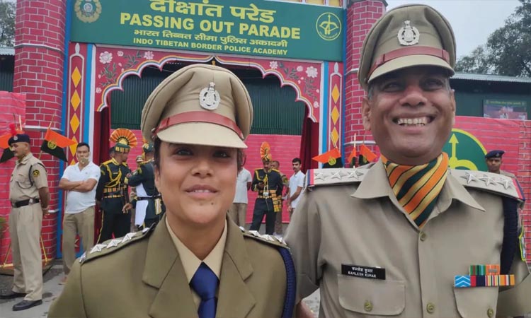 Indo-Tibetan Border Police | inspector father salute to daughter who become officer in itbp photo went viral diksha kamlesh kumar