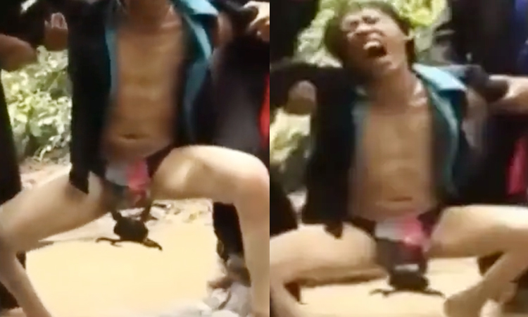 viral Video | crab stuck private part of man who went to catch fish in pond on underwear shocking video viral