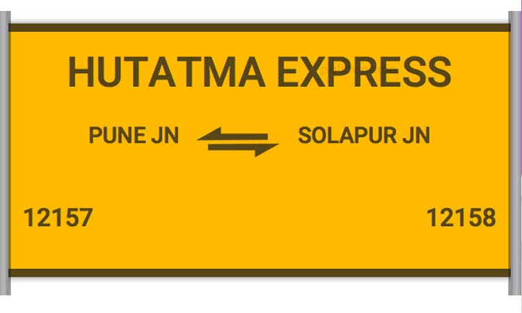 Hutatma Express | ... So Pune-Solapur Hutatma Express closed from 3rd to 17th October