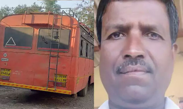 Ahmednagar Crime | msrtc st bus driver hangs self in bus over debt in shevgaon of Ahmednagar district