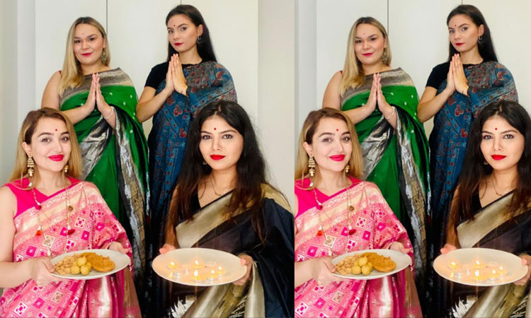 Pune News | A young woman from Pune celebrated Diwali in Italy with her foreign friends