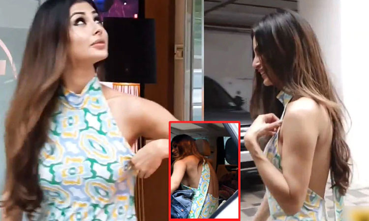 Mouni Roy | mouni roy was sitting in the car wearing a backless dress oops moment was recorded in the camera