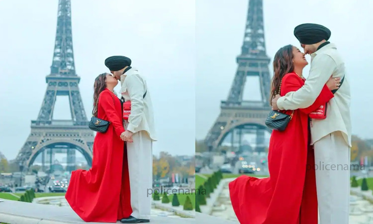 Neha Kakkar | neha kakkar share lip lock picture with husband rohanpreet singh see their romance in paris