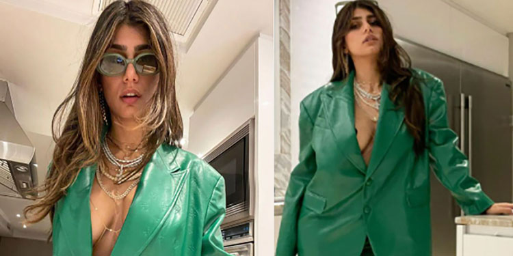 Mia Khalifa | former porn star mia khalifa braless photos in green pantsuit goes viral