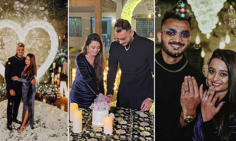 Akshar Patel | cricketer akshar patel gets engaged to girlfriend meha on his birthday inside photos