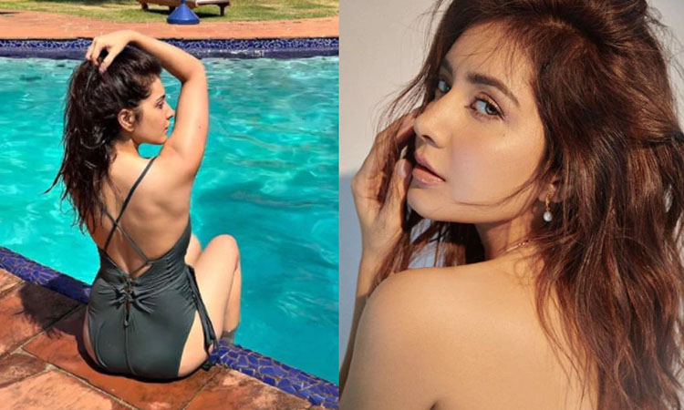Raashi Khanna-South Backless Queen souths actress raashi khanna is the backless queen bollywood beauties fill water in front of her beauty