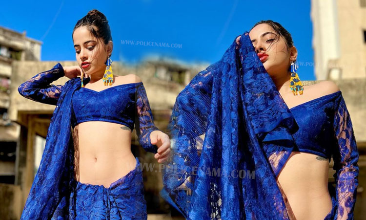Urfi Javed | wow urfi javed in blue saree looks gorgeous fans call her beautiful see pics