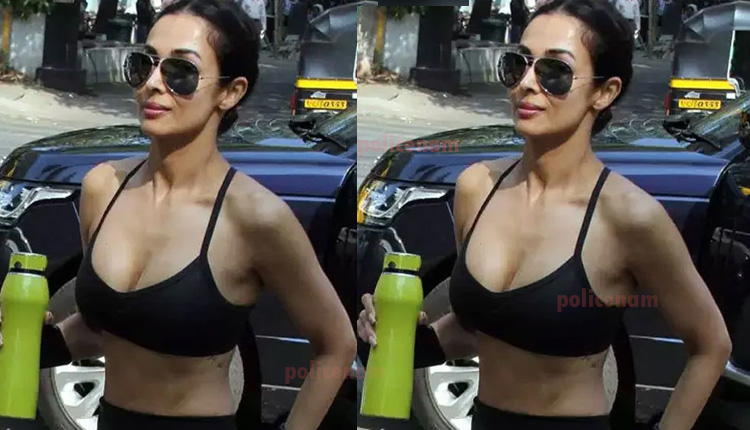 Malaika Arora Shirtless Look | malaika arora crossed the limit of shamelessness off t shirt on the road posed by hanging her neck