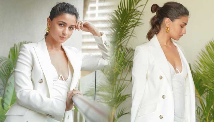 Alia Bhatt Bold Poses | alia bhatt white fashion saga continues this time its a stunning co ord set