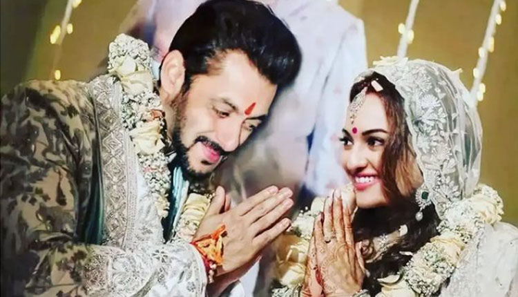 Salman Khan-Sonakshi Sinha Fake Wedding Photo salman khan and sonakshi sinha new fake wedding photograph went viral varun dhawan has connection with it