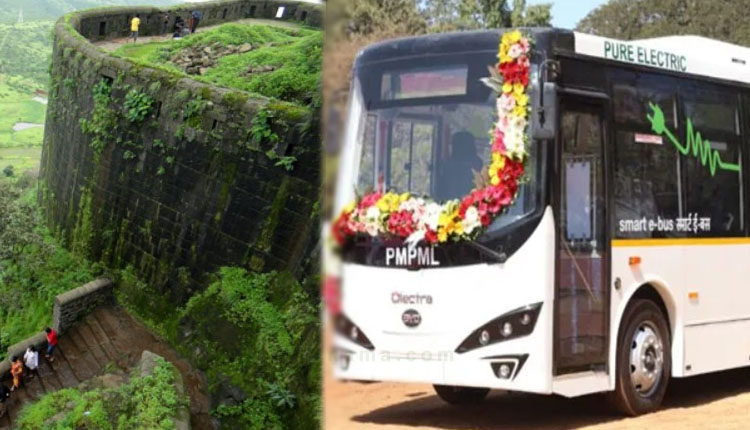 Pune PMPML E-Bus On Sinhagad Fort pmpml to start e bus service at sinhagad fort from may 1 2022 Private Vehicles Not Allowed
