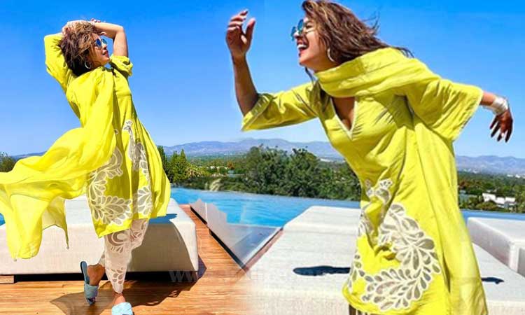 Priyanka Chopra Traditional Look | bollywood actress priyanka chopra looks beautiful in yellow suit see pics