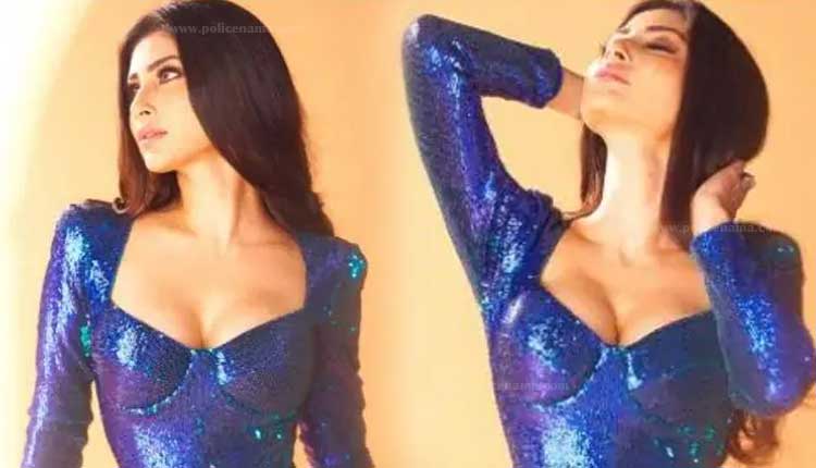 Mouni Roy Bold Look | mouni-roy-raises-the-temperature-in-extreme-short-electric-blue-sequinned-dress