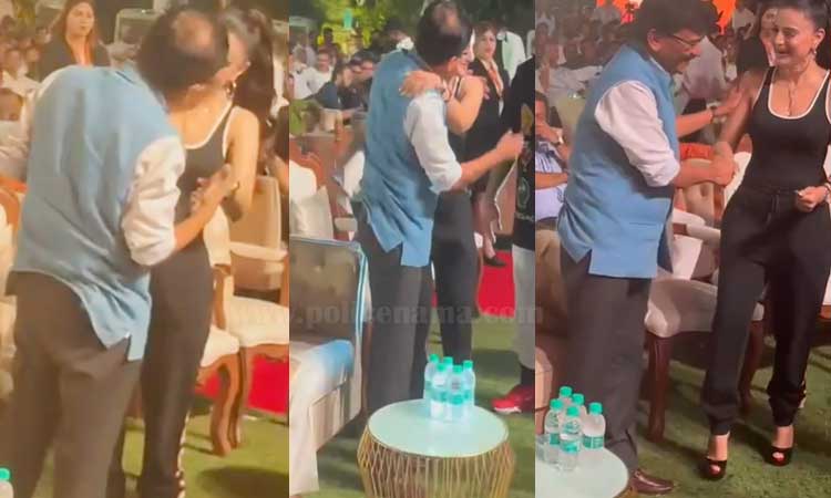 Amisha Patel Hugs Sanjay Raut | amisha patel hugs sanjay raut a single sensation with a viral video