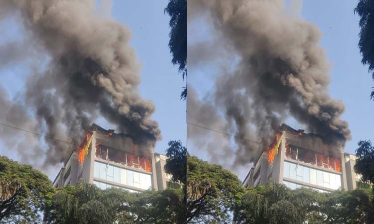Pune Fire News | A massive fire broke out on the seventh floor of a hotel in Lullanagar
