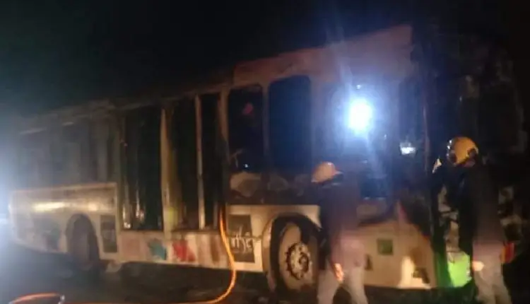 Pune Fire News | pmt bus burnt down in chandni chowk pune passengers safe due to driver s intervention