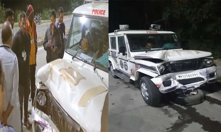 Buldhana Police | police vehicle weird accident in buldana