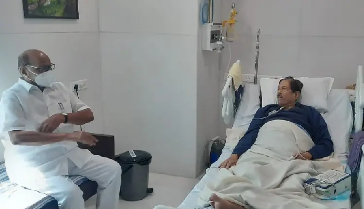 NCP Chief Sharad Pawar | ncp chief sharad pawar visits bjp mp girish bapat at pune dinanath mangeshkar hospital
