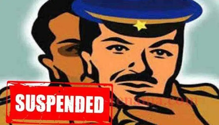 PSI And Police Personnel Suspended | bribery for cooperation in the offense of molestation police personnel hastily suspended beed crime news
