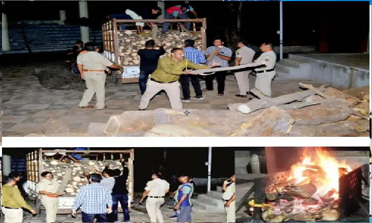 Nandurbar Police | A similar service in khaki uniforms, 4 tons of wood provided for cremation to stop the trail of dead bodies; Nandurbar police Sutya initiative