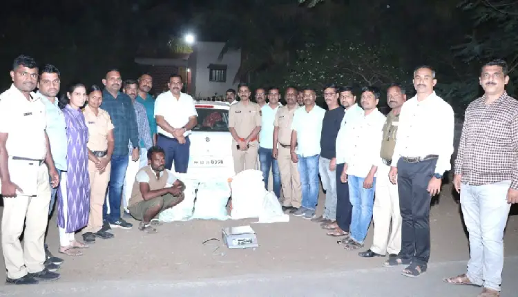 Pune Crime News | Ganja smuggling from car in Baramati, worth 15 lakh seized; Two arrested, including a woman