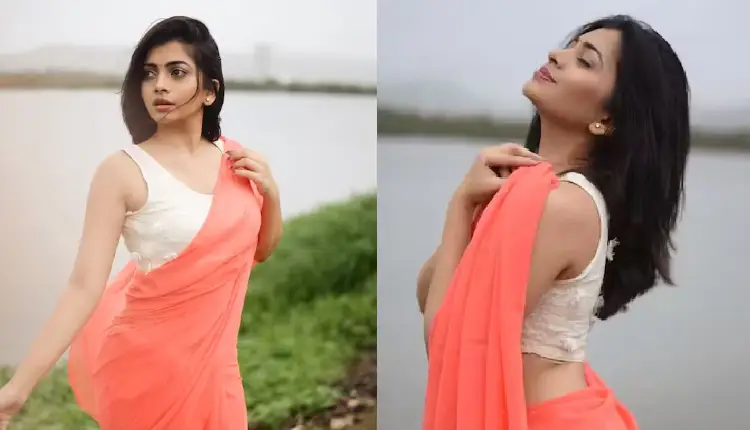 Ruchira Jadhav | television actress ruchira jadhav shared new look in peach colour saree