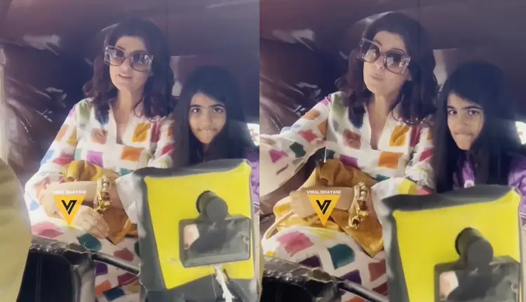 Akshay Kumar | twinkle khanna takes auto ride with daughter nitara paparazzi clicks pics watch video