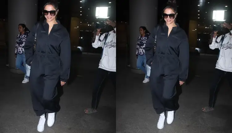  Deepika Padukone | bollywood pathaan starring deepika padukone all black outfit latest airport look pics viral