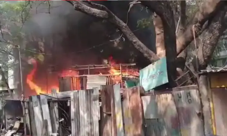 Pune Fire | severe fire broke out in pune three shops were gutted in the fire
