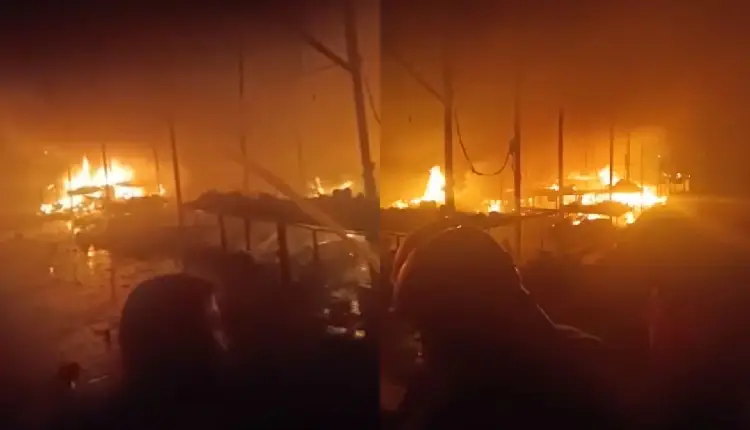Pune Fire News | big fire at vegetable market in hadapsar at midnight 90 stalls of vegetable sellers burnt down