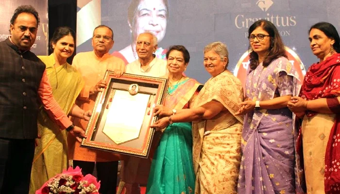 Gravittus Foundation | Sheela Adhav’s contribution is the backbone of Baba Adhav’s mission; Dr. Sadanand More; Gravittus Foundation Conferred Lifetime Achievement Award upon Sheela Adhav