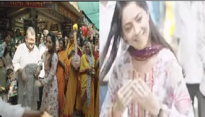 Sonalee Kulkarni | marathi actress sonalee kulkarni played gondhal at Amravati ambabai mandir video viral