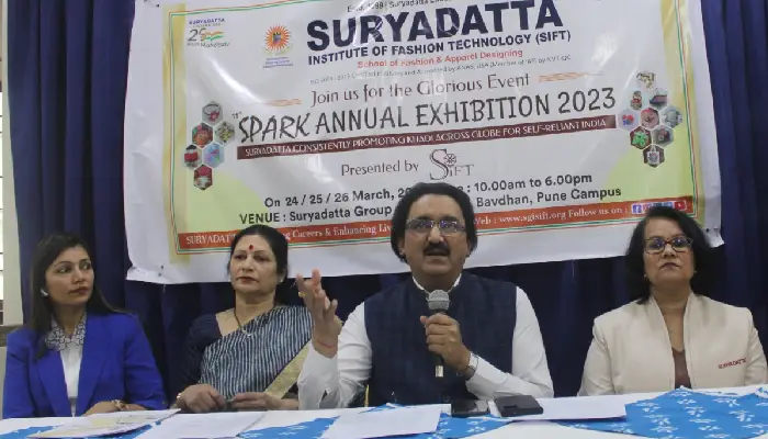 Suryadatta Institute Of Fashion Technology | Surya Dutt Institute of Fashion Technology organized 11th 'Spark 2023' Annual Exhibition on Khadi concept from 24th to 26th March.  
