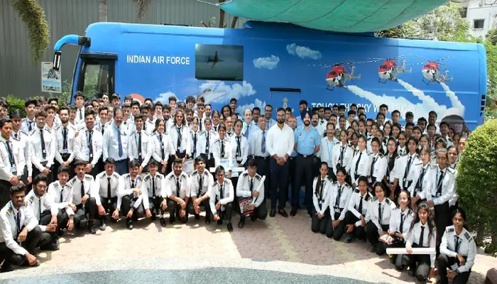 Induction Publicity Exhibition Vehicle (IPEV) | Through IPEV, students got career guidance in Indian Air Force