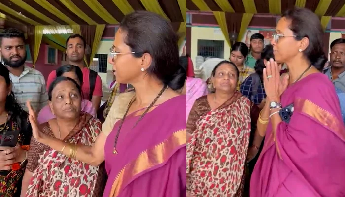 MP Supriya Sule | MP Supriya Sule frantically ran for passengers standing in the scorching sun; The passengers of the closed Shivshahi were moved to the shade from other cars along with their own car (Video)