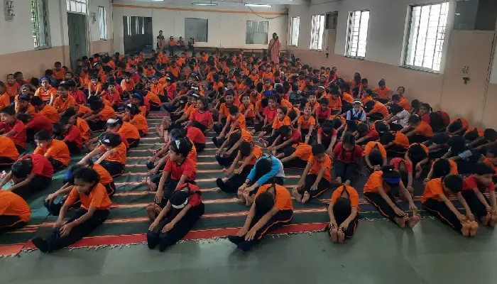 DES Navin Marathi Shala Pune | Yoga Day celebrated with enthusiasm in Deccan Education Society's Navin Marathi Shala